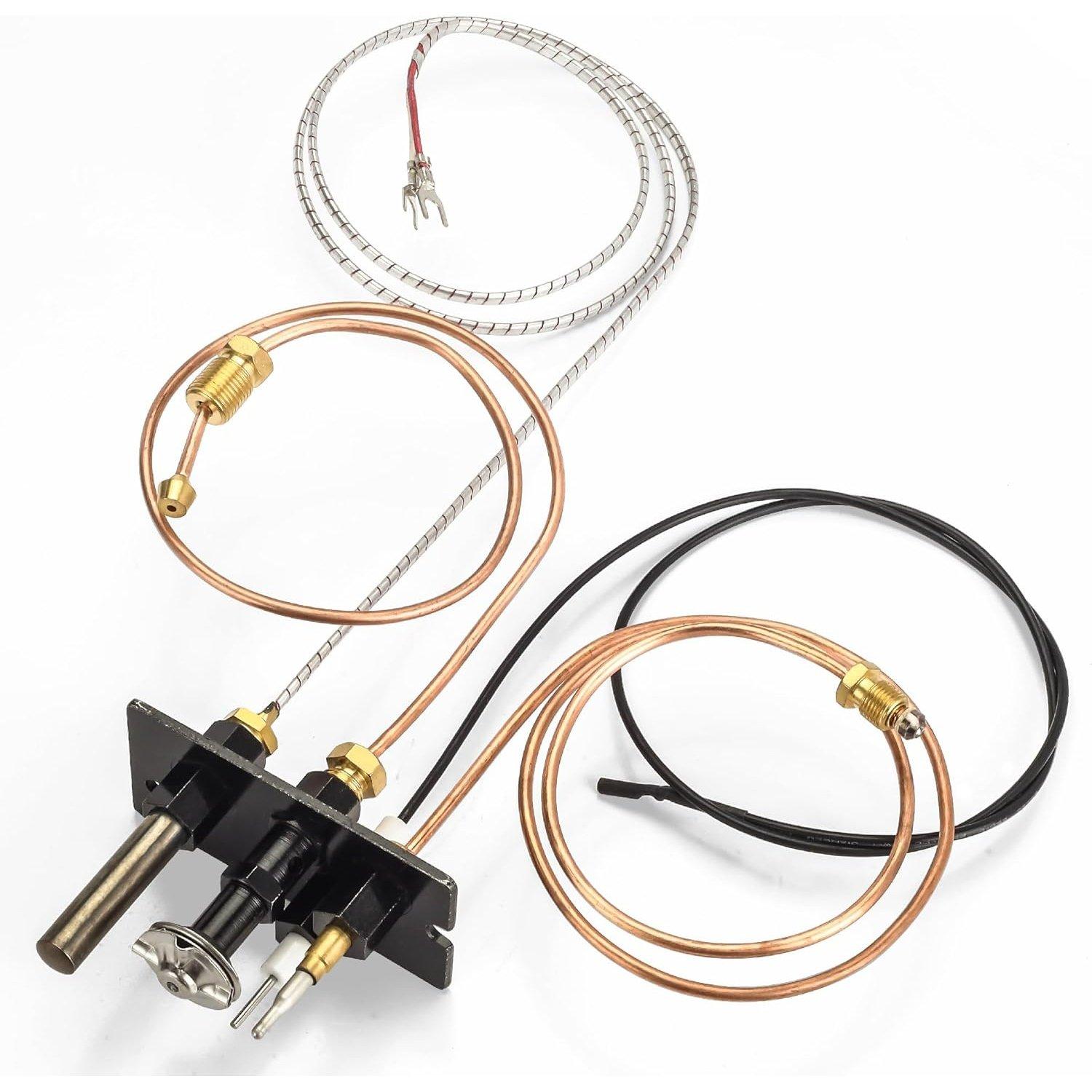 [Lifetime Warranty] 10002264 Natural Gas 3-Way Pilot Assembly Kit - Compatible with HHT Majestic Monessen Temco Vermont Castings Fireplaces - SRV10002264 LP NG 3-Way Pilot with Thermocouple image 0