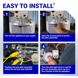 [Lifetime Warranty] 10002264 Natural Gas 3-Way Pilot Assembly Kit - Compatible with HHT Majestic Monessen Temco Vermont Castings Fireplaces - SRV10002264 LP NG 3-Way Pilot with Thermocouple thumbnail 3