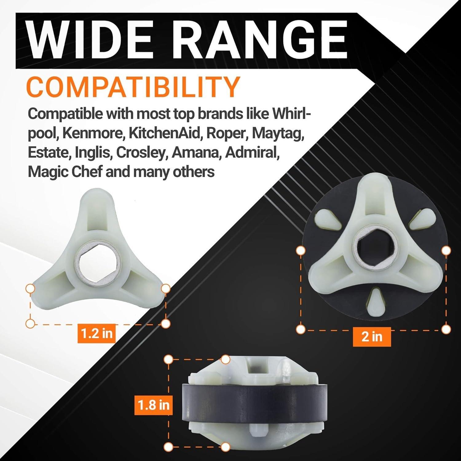 [Lifetime Warranty] 285785 Washer Clutch Assembly Kit & 285753A Motor Coupling & 4PCS 80040 Agitator Dogs Replacement - Compatible with Whirlpool Kenmore Washers - Replaces 285331 3351342 3946794 3951311 image 3