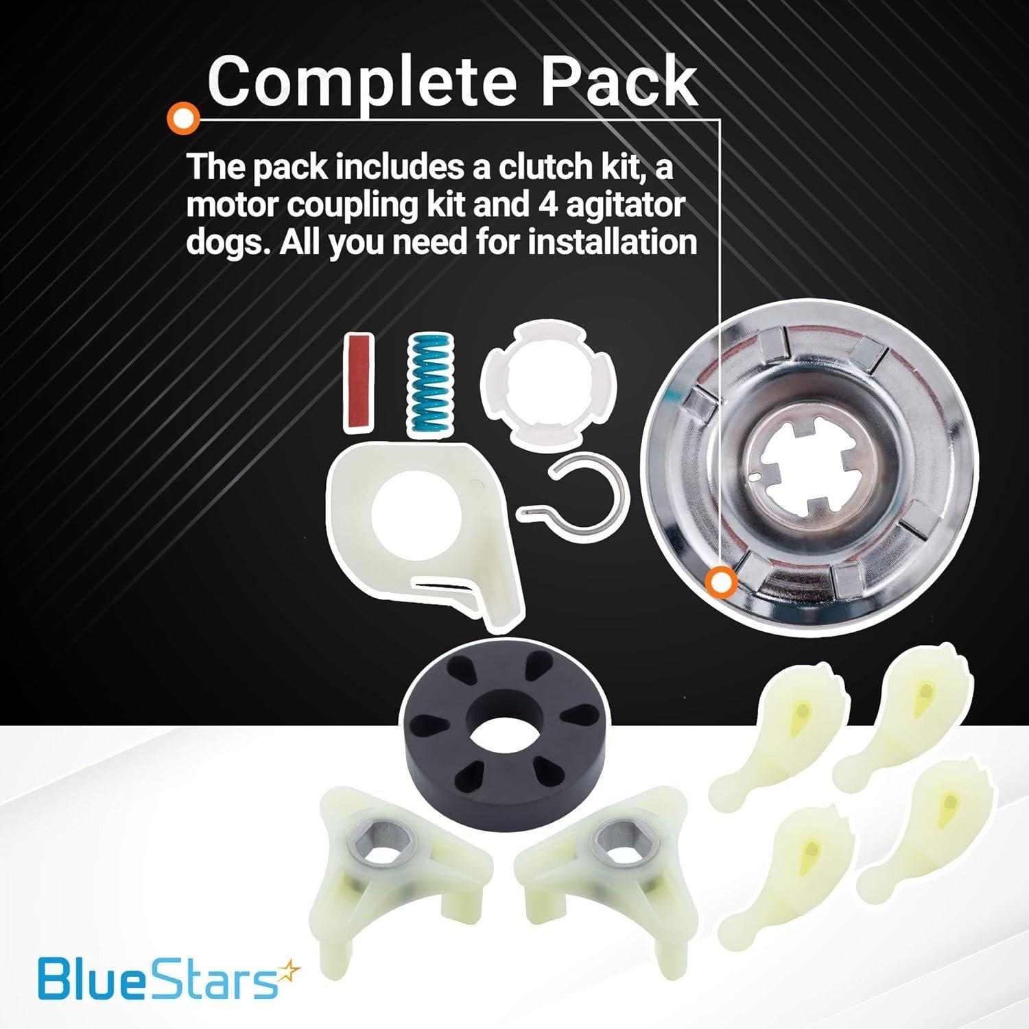 [Lifetime Warranty] 285785 Washer Clutch Assembly Kit & 285753A Motor Coupling & 4PCS 80040 Agitator Dogs Replacement - Compatible with Whirlpool Kenmore Washers - Replaces 285331 3351342 3946794 3951311 image 6