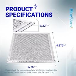 [Lifetime Warranty] WB02X11534 Microwave Grease Filter Replacement 6-3/8" x 6-3/4" x 3/32" - Compatible with GE & Samsung Over-the-Range Microwave Ovens - Replaces DE63-00666A AP5306190 PS3506741 - Pack of 2 thumbnail 7