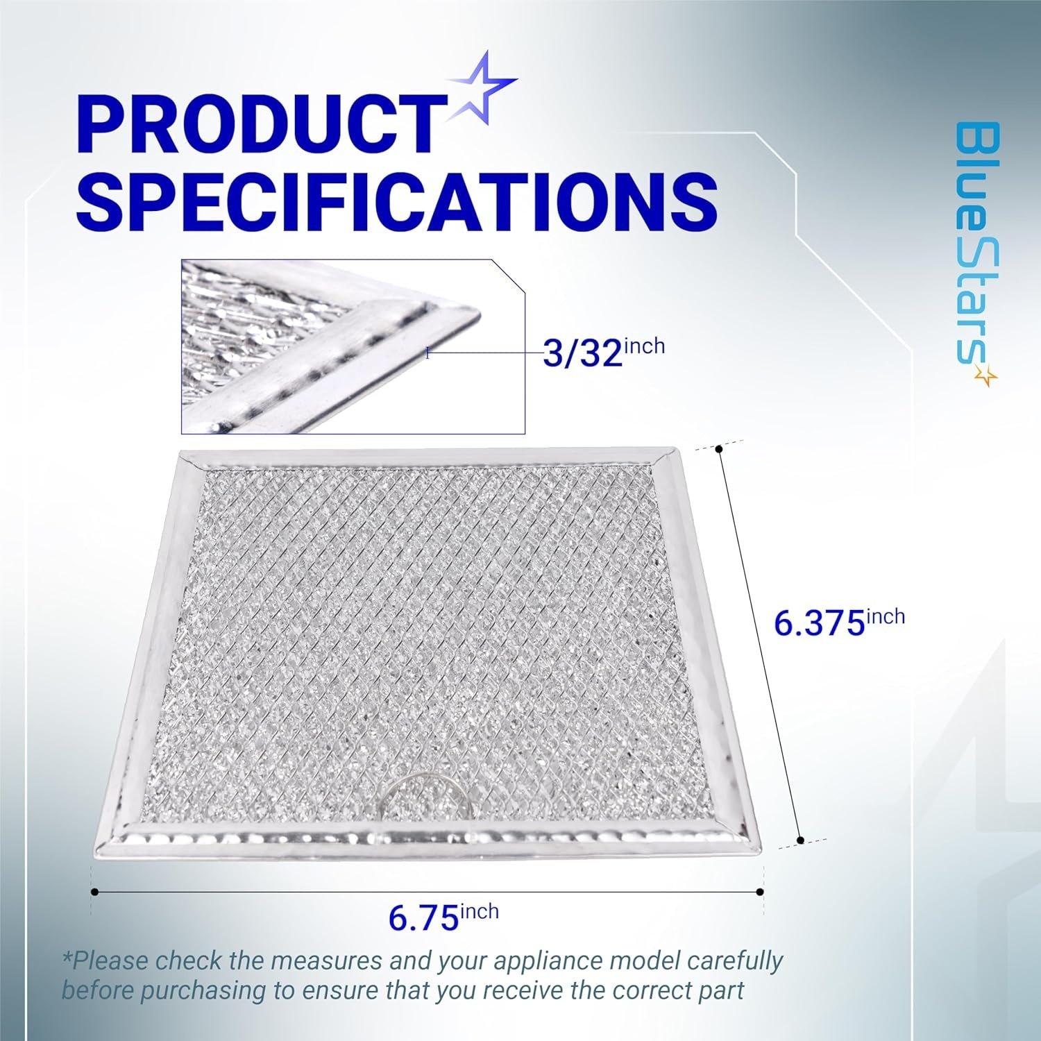 [Lifetime Warranty] WB02X11534 Microwave Grease Filter Replacement 6-3/8" x 6-3/4" x 3/32" - Compatible with GE & Samsung Over-the-Range Microwave Ovens - Replaces DE63-00666A AP5306190 PS3506741 - Pack of 2 image 7