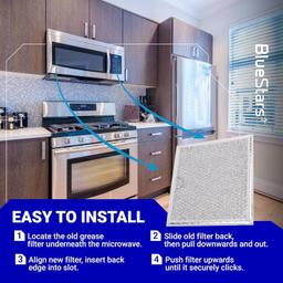 [Lifetime Warranty] WB02X11534 Microwave Grease Filter Replacement 6-3/8" x 6-3/4" x 3/32" - Compatible with GE & Samsung Over-the-Range Microwave Ovens - Replaces DE63-00666A AP5306190 PS3506741 - Pack of 2 thumbnail 5