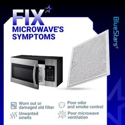 [Lifetime Warranty] WB02X11534 Microwave Grease Filter Replacement 6-3/8" x 6-3/4" x 3/32" - Compatible with GE & Samsung Over-the-Range Microwave Ovens - Replaces DE63-00666A AP5306190 PS3506741 - Pack of 2 thumbnail 6