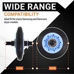 DC93-00634A Drum Roller & Axle & DC97-16782A Drum Roller & 6602-001655 Drum Belt & Dual Ball Bearings DC93-00634A Idler Pulley & DC61-01215B Tension Spring thumbnail 2