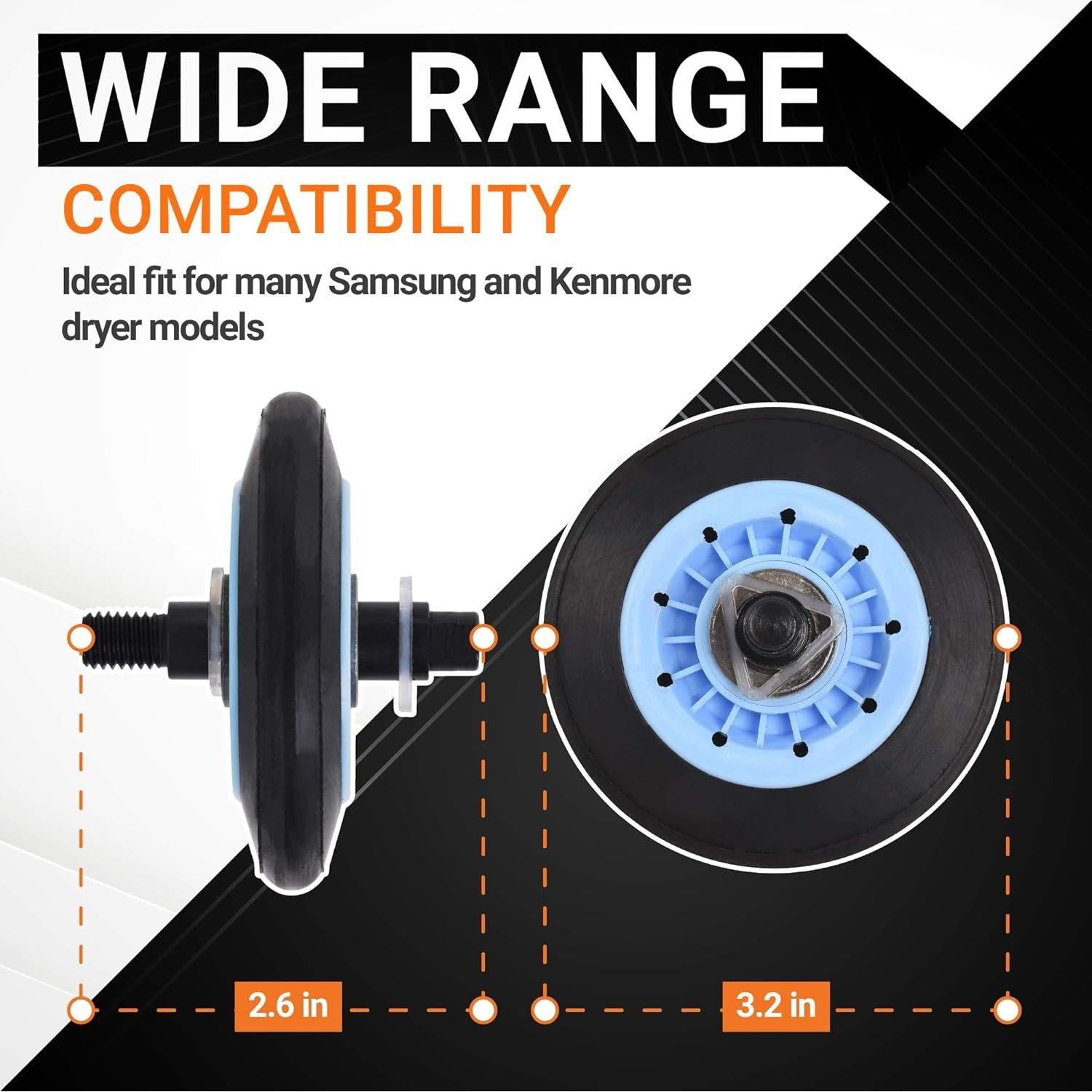 DC93-00634A Drum Roller & Axle & DC97-16782A Drum Roller & 6602-001655 Drum Belt & Dual Ball Bearings DC93-00634A Idler Pulley & DC61-01215B Tension Spring image 2