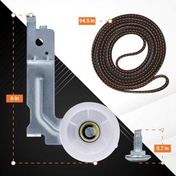 DC93-00634A Drum Roller & Axle & DC97-16782A Drum Roller & 6602-001655 Drum Belt & Dual Ball Bearings DC93-00634A Idler Pulley & DC61-01215B Tension Spring thumbnail 3