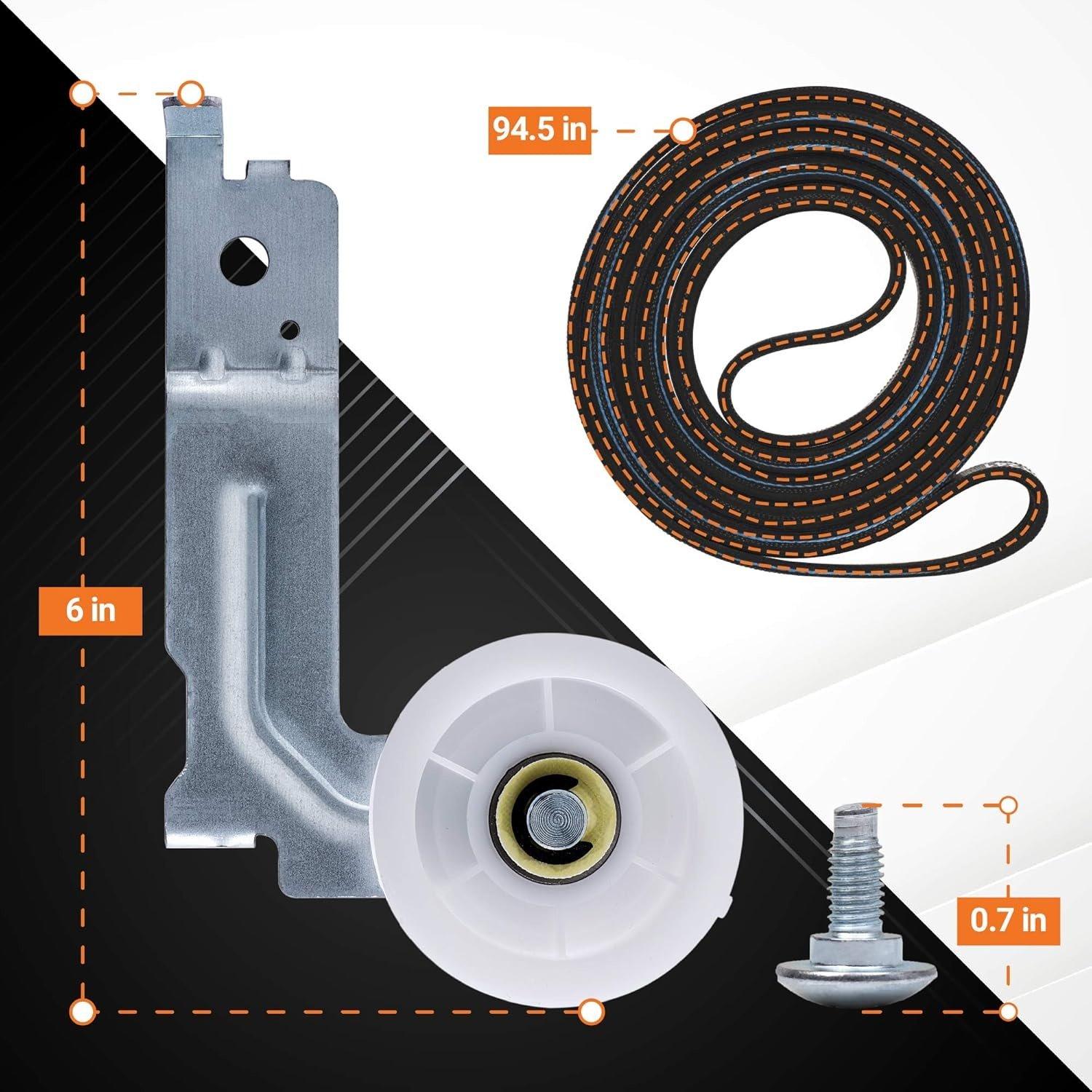DC93-00634A Drum Roller & Axle & DC97-16782A Drum Roller & 6602-001655 Drum Belt & Dual Ball Bearings DC93-00634A Idler Pulley & DC61-01215B Tension Spring image 3