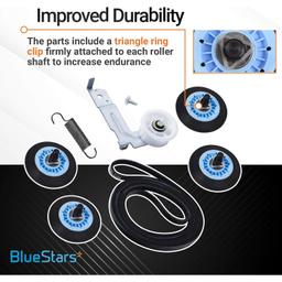 DC93-00634A Drum Roller & Axle & DC97-16782A Drum Roller & 6602-001655 Drum Belt & Dual Ball Bearings DC93-00634A Idler Pulley & DC61-01215B Tension Spring thumbnail 6