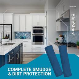 [Lifetime Warranty] Microwave Door Handle Covers, Keep Your Kitchen Appliances Clean from Smudges, Drips, Food Stains, Oil, Decor Protector for Ovens, Microwaves, Cabinets Pull (Blue) - Pack of 4 thumbnail 4