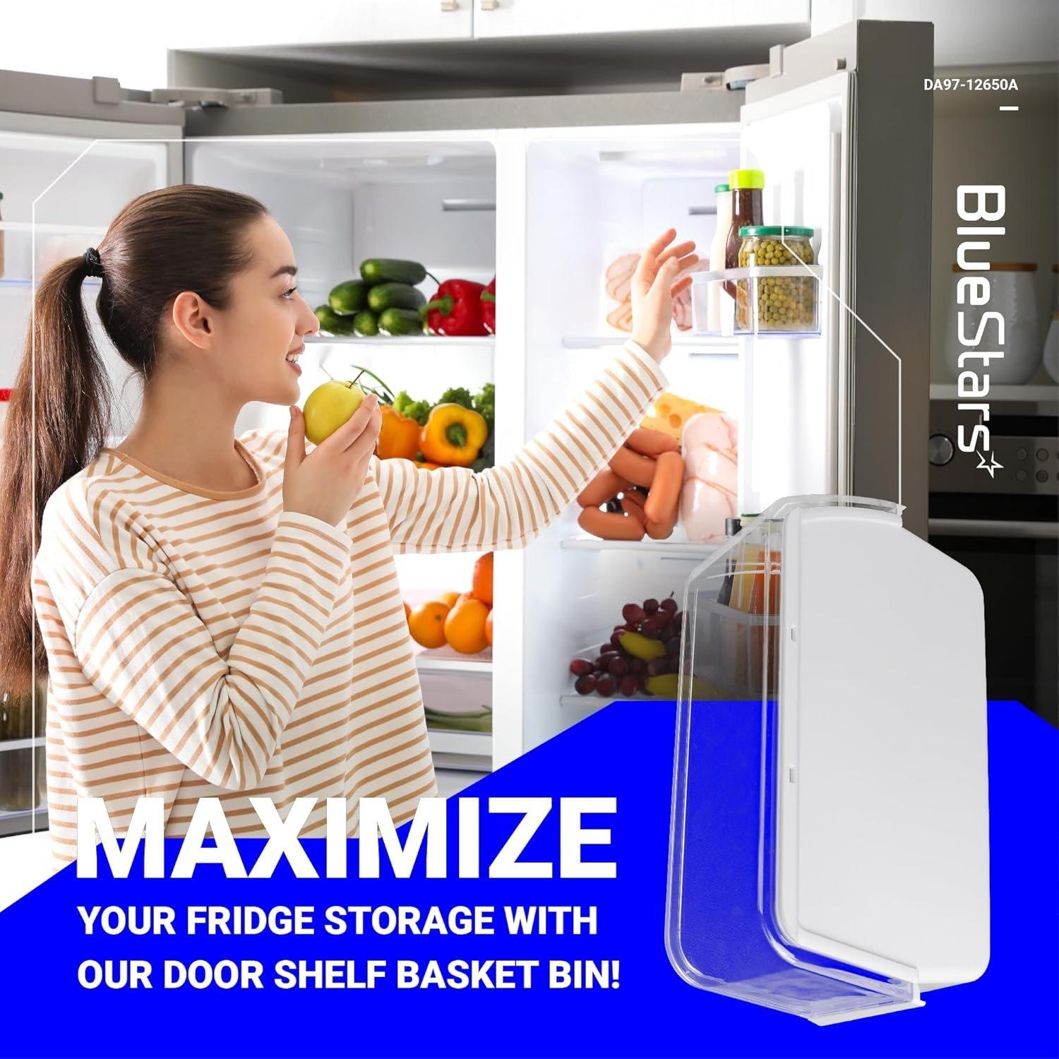 DA97-12650A RIGHT SIDE Door Shelf Basket Bin image 4