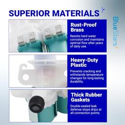 [Lifetime Warranty] W11096268 W11220230 Washer Water Inlet Valve - Compatible with Whirlpool Kenmore Washers - Replaces W10632527 W10758829 W10853296 W11096268 AP6329544 (120V 60Hz) thumbnail 5