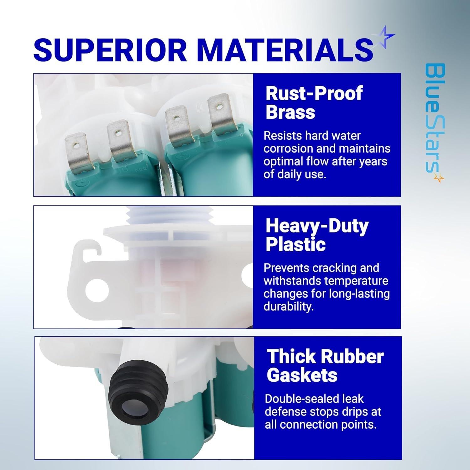 [Lifetime Warranty] W11096268 W11220230 Washer Water Inlet Valve - Compatible with Whirlpool Kenmore Washers - Replaces W10632527 W10758829 W10853296 W11096268 AP6329544 (120V 60Hz) image 5
