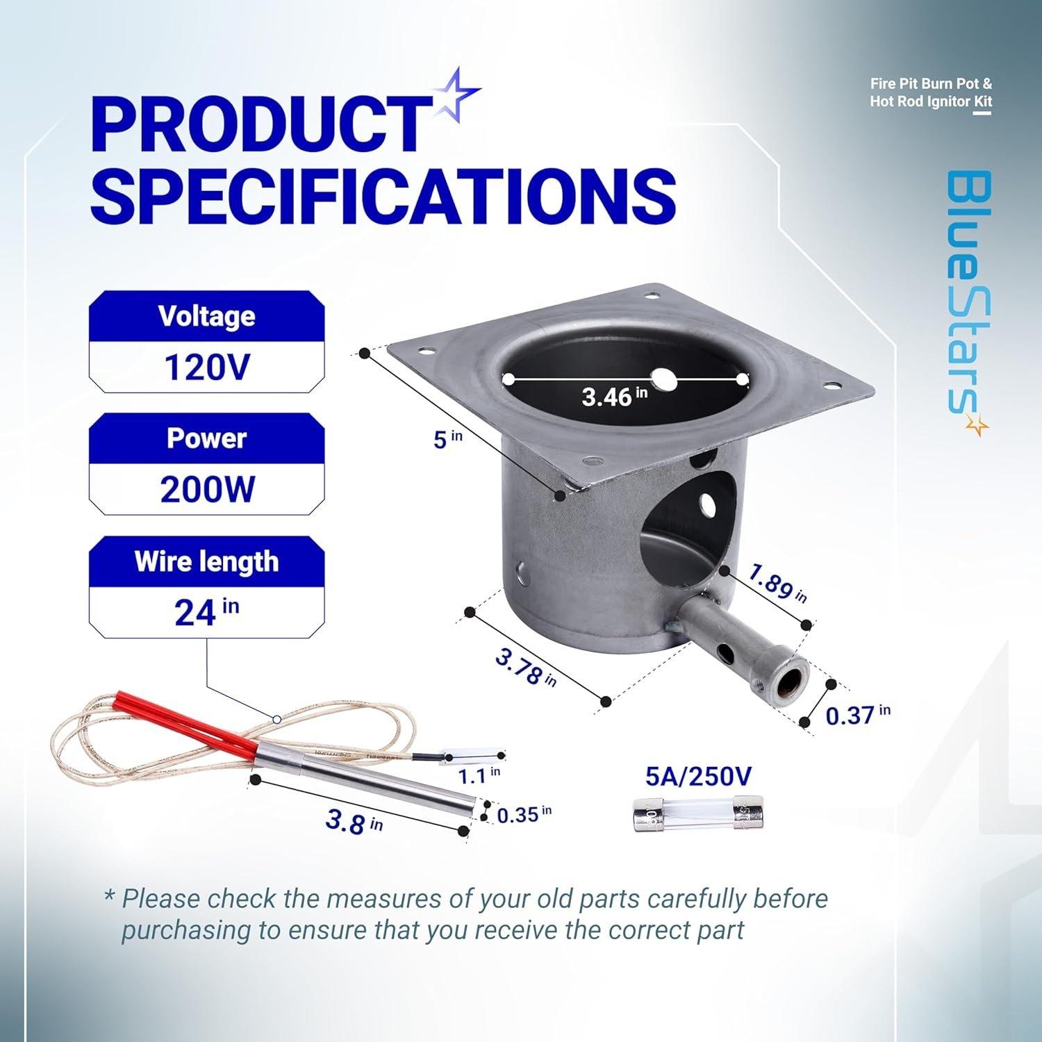 [Lifetime Warranty] Stainless Steel Fire Burn Pot and Hot Rod Ignitor Kit image 2