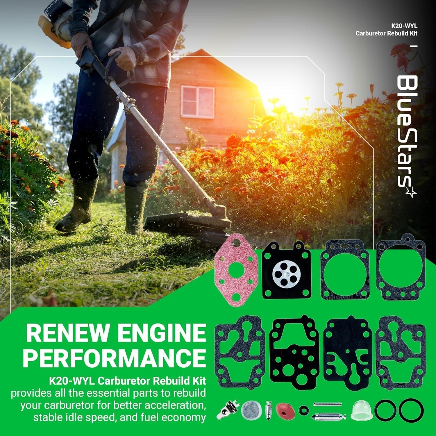 [Lifetime Warranty] K20-WYL Carburetor Rebuild Kit with Primer Bulb image 4