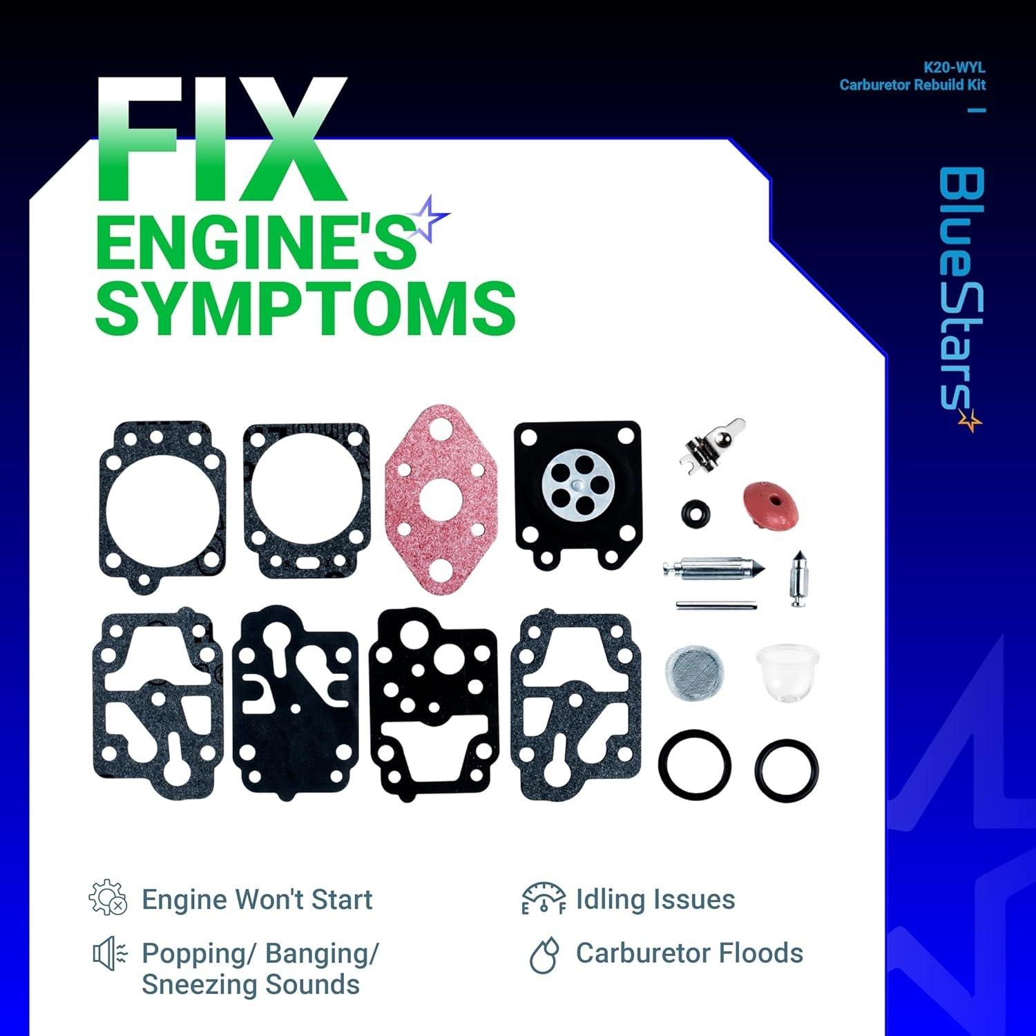 [Lifetime Warranty] K20-WYL Carburetor Rebuild Kit with Primer Bulb image 7