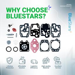 [Lifetime Warranty] K20-WYL Carburetor Rebuild Kit with Primer Bulb thumbnail 1