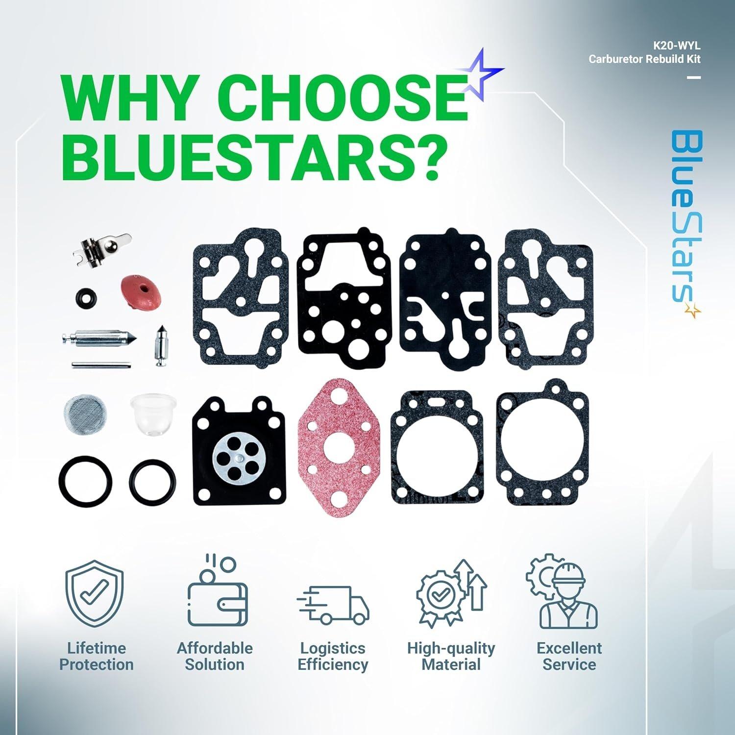 [Lifetime Warranty] K20-WYL Carburetor Rebuild Kit with Primer Bulb image 1