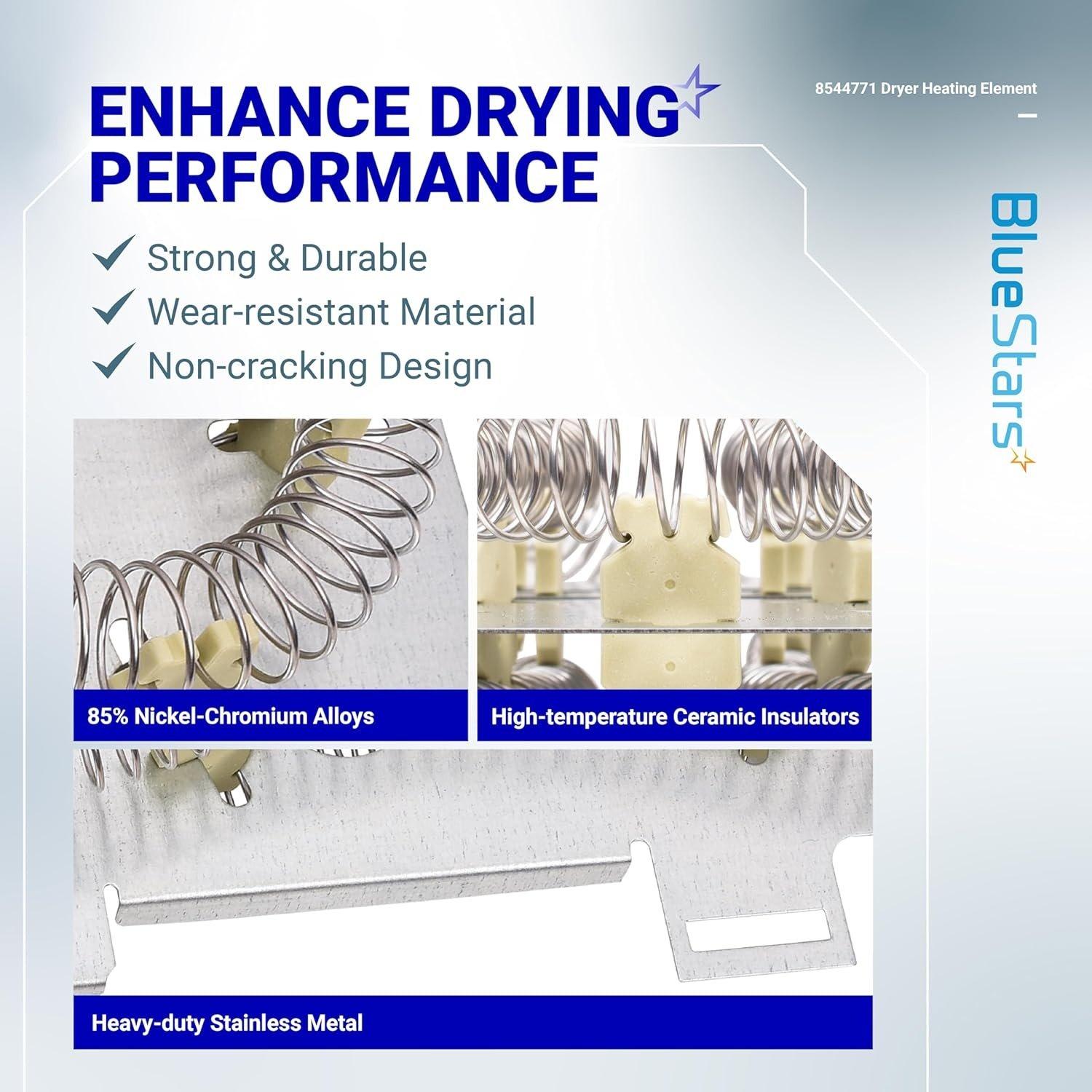 [Lifetime Warranty] 8544771 Dryer Heating Element - Compatible with Whirlpool Kenmore Maytag Dryers - Replaces WP8544771VP 7154072 1180054 AP6013115 PS11746337 W10836011 11087872602 MEDB950YG0 image 3