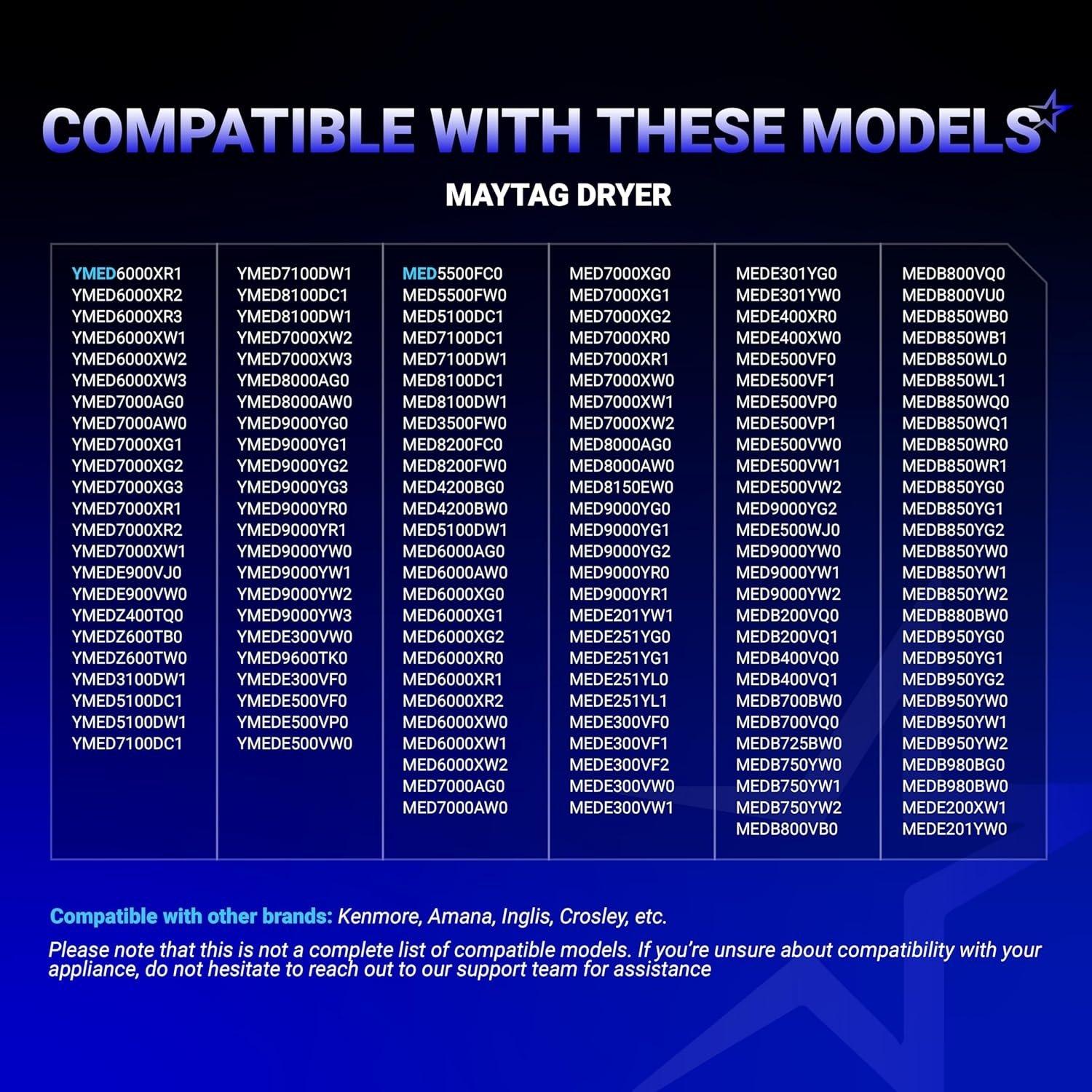 [Lifetime Warranty] 8544771 Dryer Heating Element - Compatible with Whirlpool Kenmore Maytag Dryers - Replaces WP8544771VP 7154072 1180054 AP6013115 PS11746337 W10836011 11087872602 MEDB950YG0 image 2