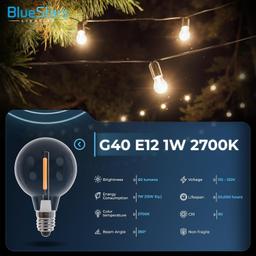 [Lifetime Warranty] G40 LED Light Bulbs E12 Screw Base, 1W Globe Bulbs 2700K - Pack of 25 thumbnail 8