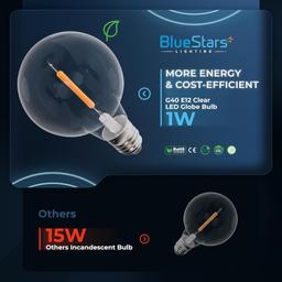 [Lifetime Warranty] G40 LED Light Bulbs E12 Screw Base, 1W Globe Bulbs 2700K - Pack of 25 thumbnail 3