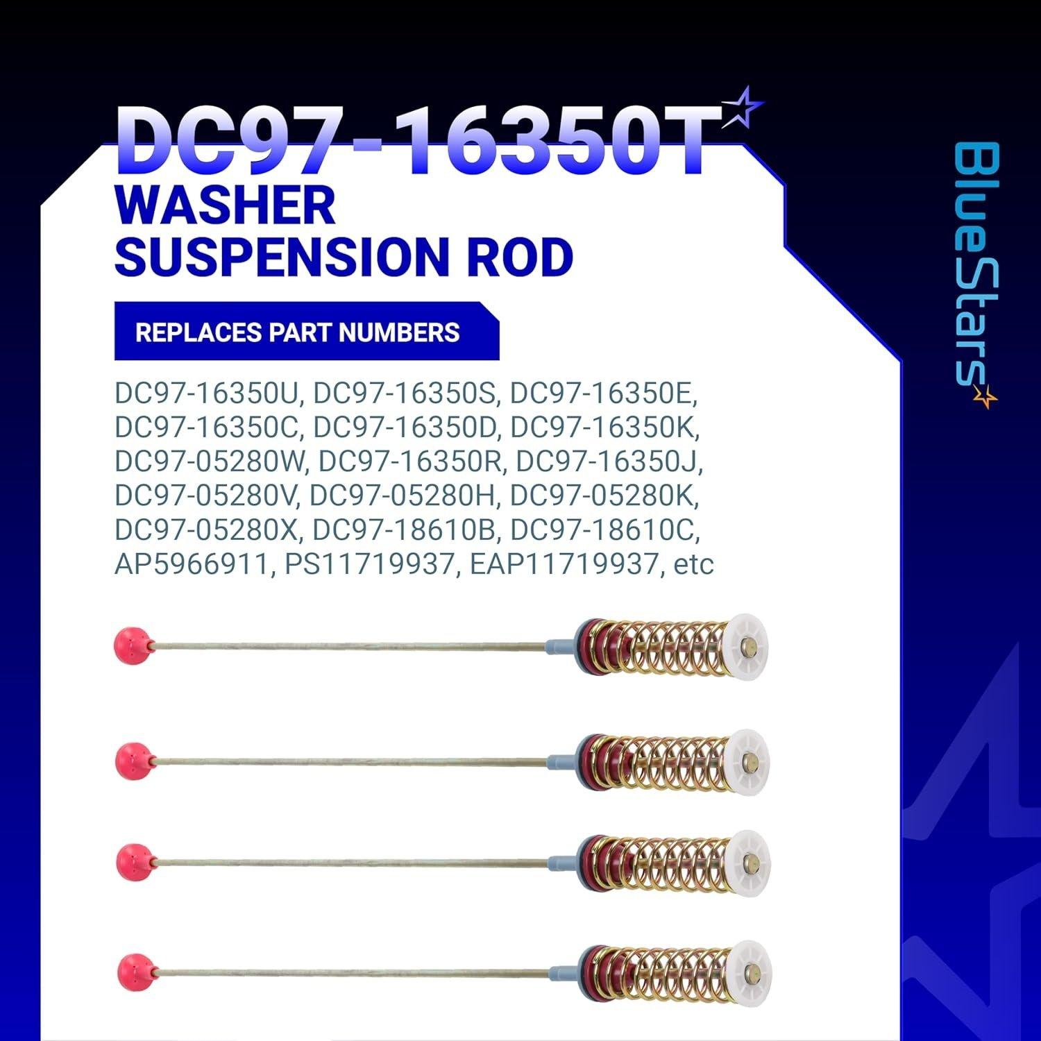 [Lifetime Warranty] DC97-16350T DC97-16350U Suspension Rods 26.2" - Fit WA50R5200AW/US WA50R5400AV/US WA50R5400AW/US WA45T3200AW/A4 WA45N3050AW/A4 WA50R5200AV/A4 Samsung Top Load Washer - Pack of 4 image 5