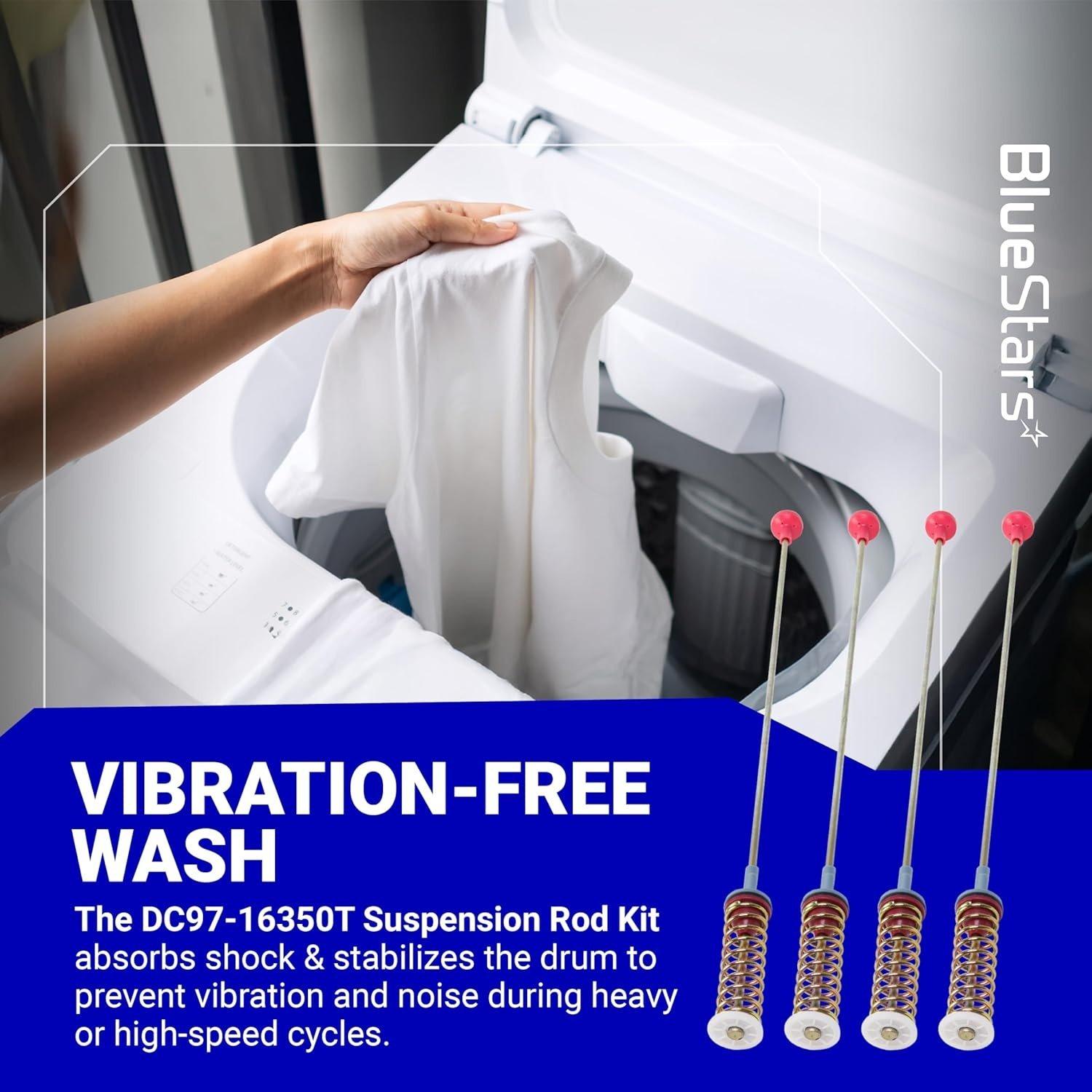 [Lifetime Warranty] DC97-16350T DC97-16350U Suspension Rods 26.2" - Fit WA50R5200AW/US WA50R5400AV/US WA50R5400AW/US WA45T3200AW/A4 WA45N3050AW/A4 WA50R5200AV/A4 Samsung Top Load Washer - Pack of 4 image 6