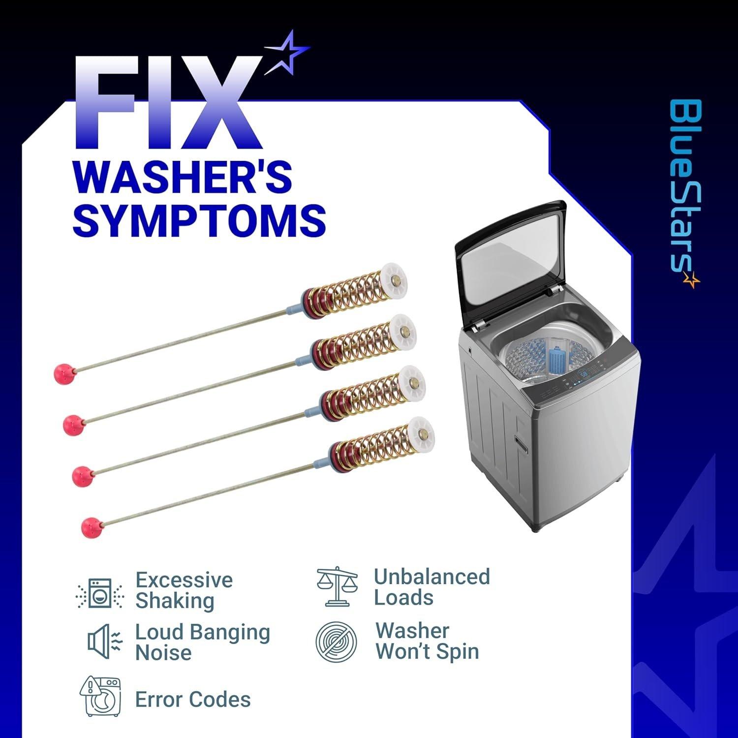 [Lifetime Warranty] DC97-16350T DC97-16350U Suspension Rods 26.2" - Fit WA50R5200AW/US WA50R5400AV/US WA50R5400AW/US WA45T3200AW/A4 WA45N3050AW/A4 WA50R5200AV/A4 Samsung Top Load Washer - Pack of 4 image 8