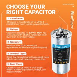 [Lifetime Warranty] 70+7.5 uF MFD 370/440 VAC Round Dual Run Capacitor - Compatible with Air Conditioner, Heat Pump Condenser - Pack of 2 thumbnail 3