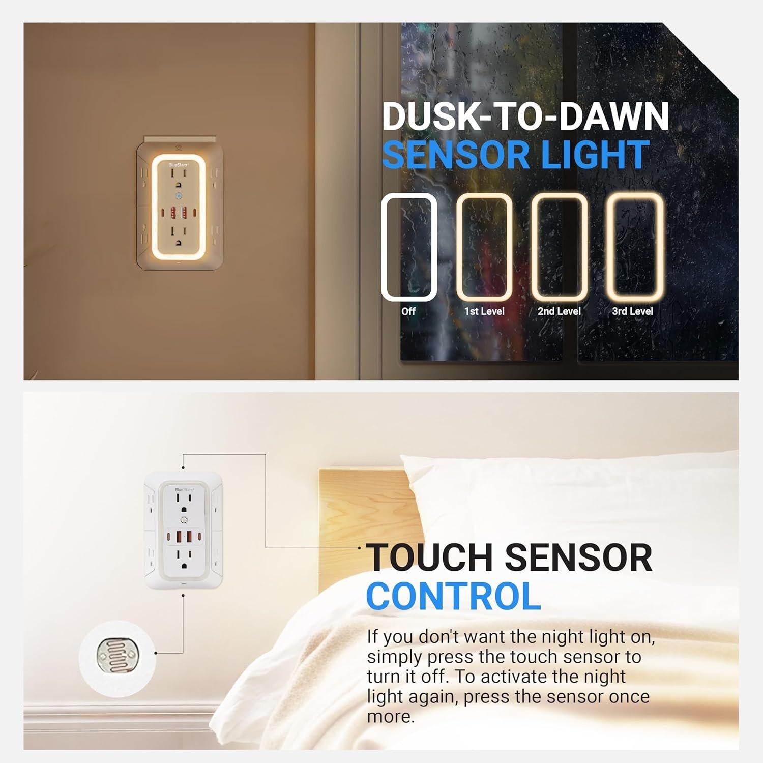 [Lifetime Warranty] Wall Mount Power Strip 6 Outlet 4 USB Ports image 2