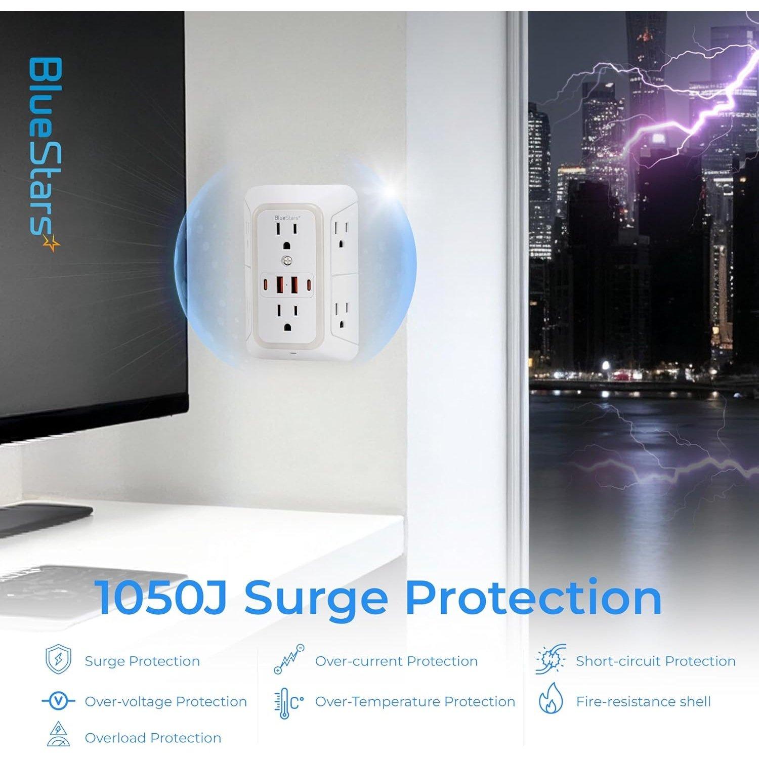 [Lifetime Warranty] Wall Mount Power Strip 6 Outlet 4 USB Ports image 7