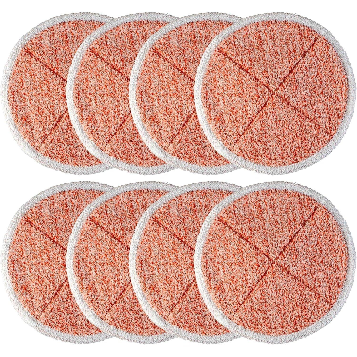 [Lifetime Warranty] Mop Pads Replacement for Bissell Spinwave 2124 2039A 2039 2307 23157 20391 20399 Hard Floor Mop Cleaners - 8 Heavy Scrub Pads (Orange) image 0