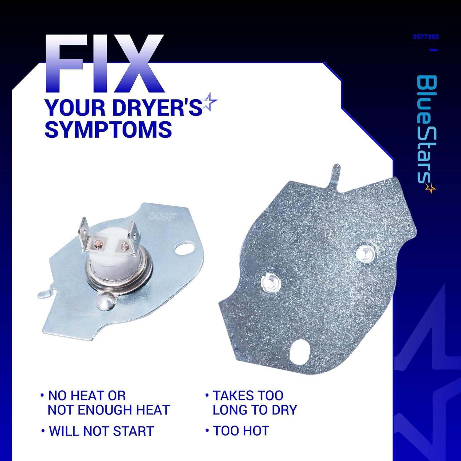 [Lifetime Warranty] 3977393 Dryer Thermal Fuse - Compatible with Whirlpool Maytag Roper Kenmore KitchenAid Dryers - Replaces AP3094244 3399848 AH334299 279816 - Pack of 2 image 5