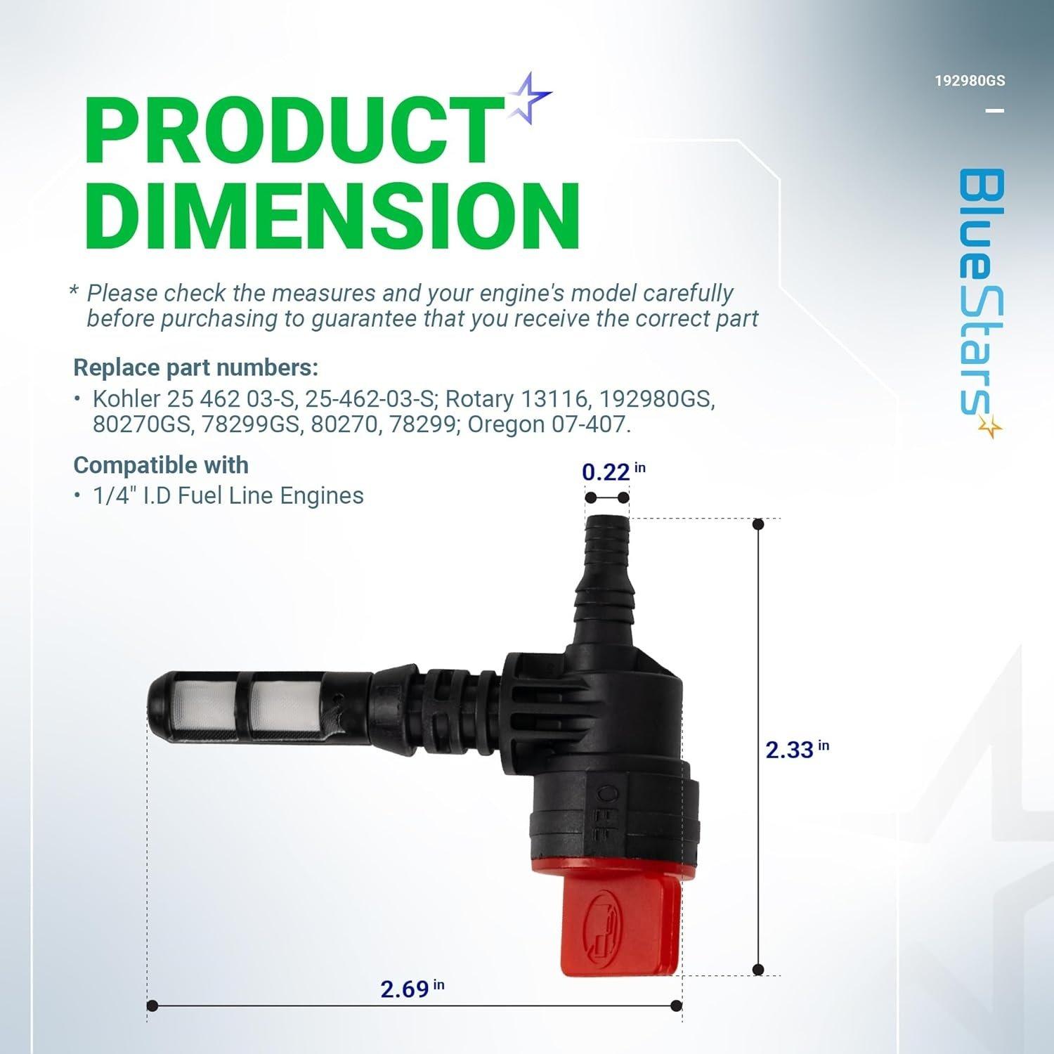 [Lifetime Warranty] 192980GS 90 Degree Fuel Fuel Shut Off Valve Service Kit image 3