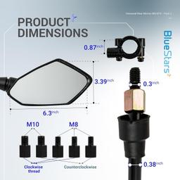 1 Pair w/Bolts, 7/8" Motorcycle Rear View Side Mirrors thumbnail 5