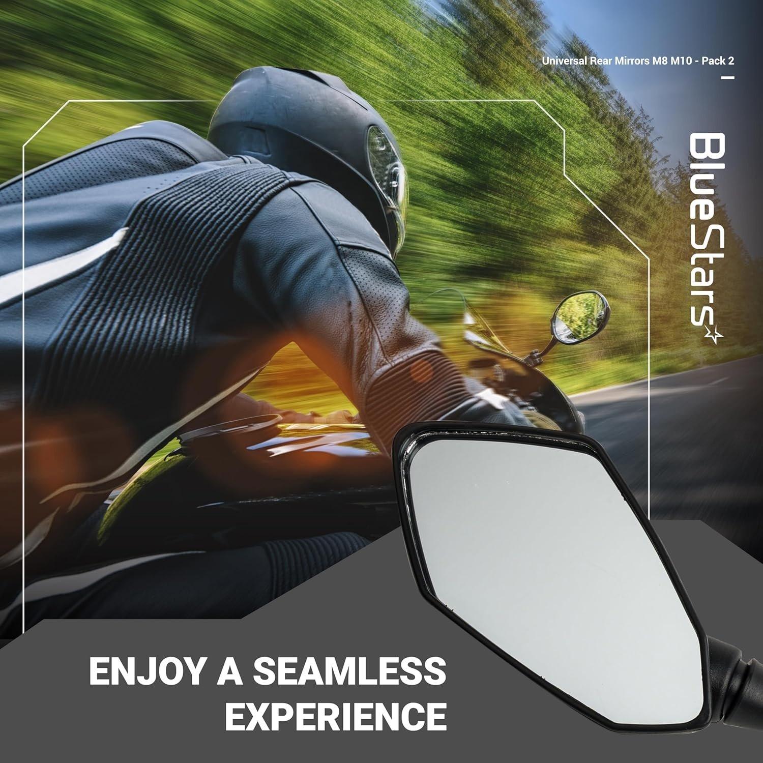 1 Pair w/Bolts, 7/8" Motorcycle Rear View Side Mirrors image 3