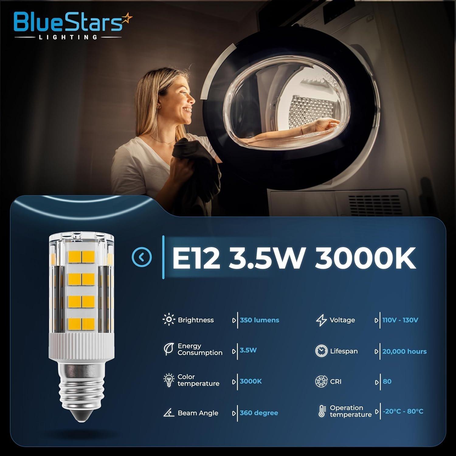 [Lifetime Warranty] WE05X20431 LED Dryer Drum Light Bulb 3.5W 120V E12 Candelabra Base 3000K Warm White - For GE Whirlpool Kenmore KitchenAid - Replace WE4M305 22002263 WP3395618 - Pack of 2 image 7