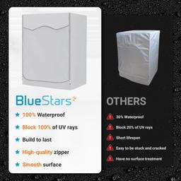 [Lifetime Warranty] Washing Machine Cover For Front-load Washer/Dryer - Upgraded Premium Outdoor Protection For Most Washer Dryer Cover - W27â€x D33â€x H39â€ (Silver) thumbnail 2