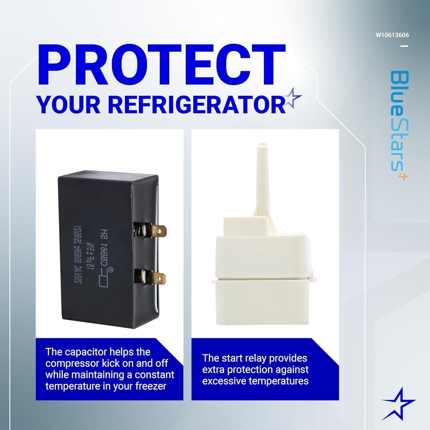 W10613606 Refrigerator Compressor Start Relay and Capacitor - Pack of 2 image 4