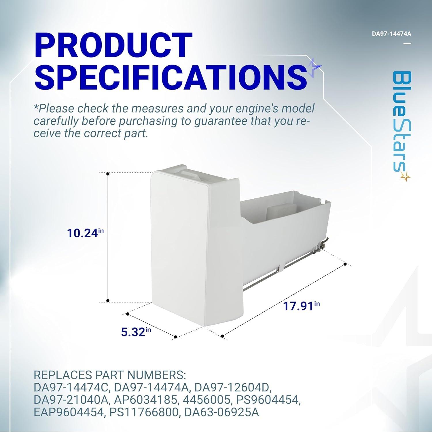 [Lifetime Warranty] DA97-14474A DA97-14474C DA97-12604D Ice Bucket - for Samsung RF25, RF26, RF28 Series Refrigerators RF26J7500SR, RF28HFEDTSR, RF265BEAESR - Replaces DA97-21040A, AP6034185 image 3