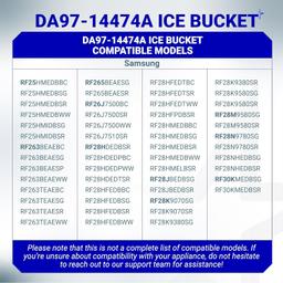 [Lifetime Warranty] DA97-14474A DA97-14474C DA97-12604D Ice Bucket - for Samsung RF25, RF26, RF28 Series Refrigerators RF26J7500SR, RF28HFEDTSR, RF265BEAESR - Replaces DA97-21040A, AP6034185 thumbnail 4