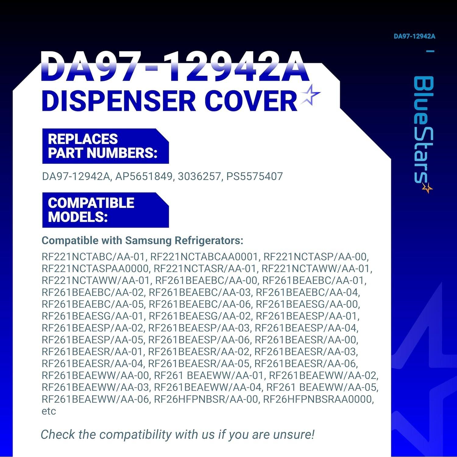 [Lifetime Warranty] DA97-12942A Assy Dispenser Cover - Compatible with Samsung Refrigerators Water Dispenser Cover Accessories - Replaces AP5651849, 3036257, PS5575407 image 5