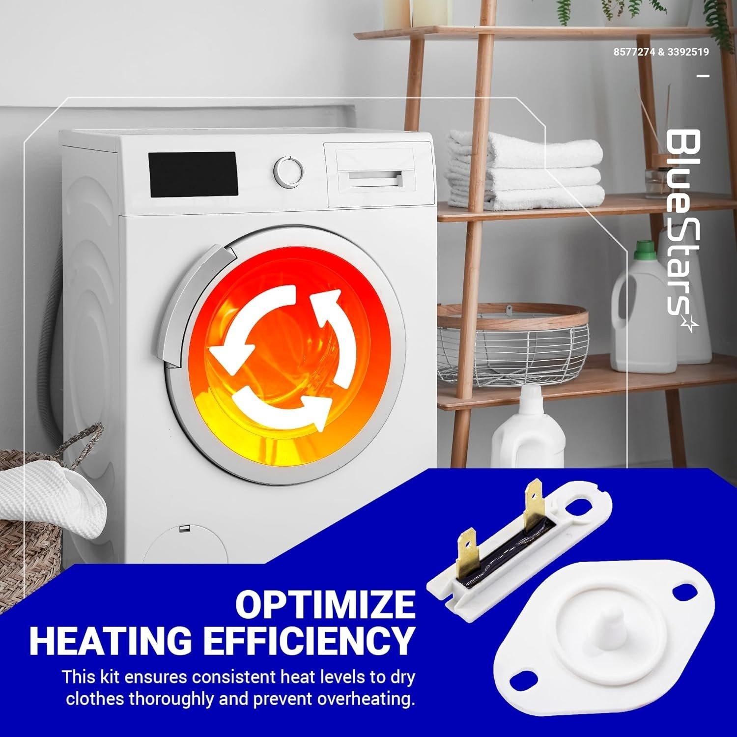 [Lifetime Warranty] 8577274 Dryer Thermistor and 3392519 Dryer Thermal Fuse Replacement Kit - Compatible with Whirlpool & Kenmore Dryers - Replaces AP6013514 PS11746740 AP6008325 3388651 PS11741460 image 2