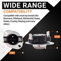 [Lifetime Warranty] LA-1053 LA 1053 Dryer Thermal Fuse Kit - Compatible with Whirlpool & Maytag Dryers - Replaces 53-1133 53-1526 AP4242472 K35-601 thumbnail 2