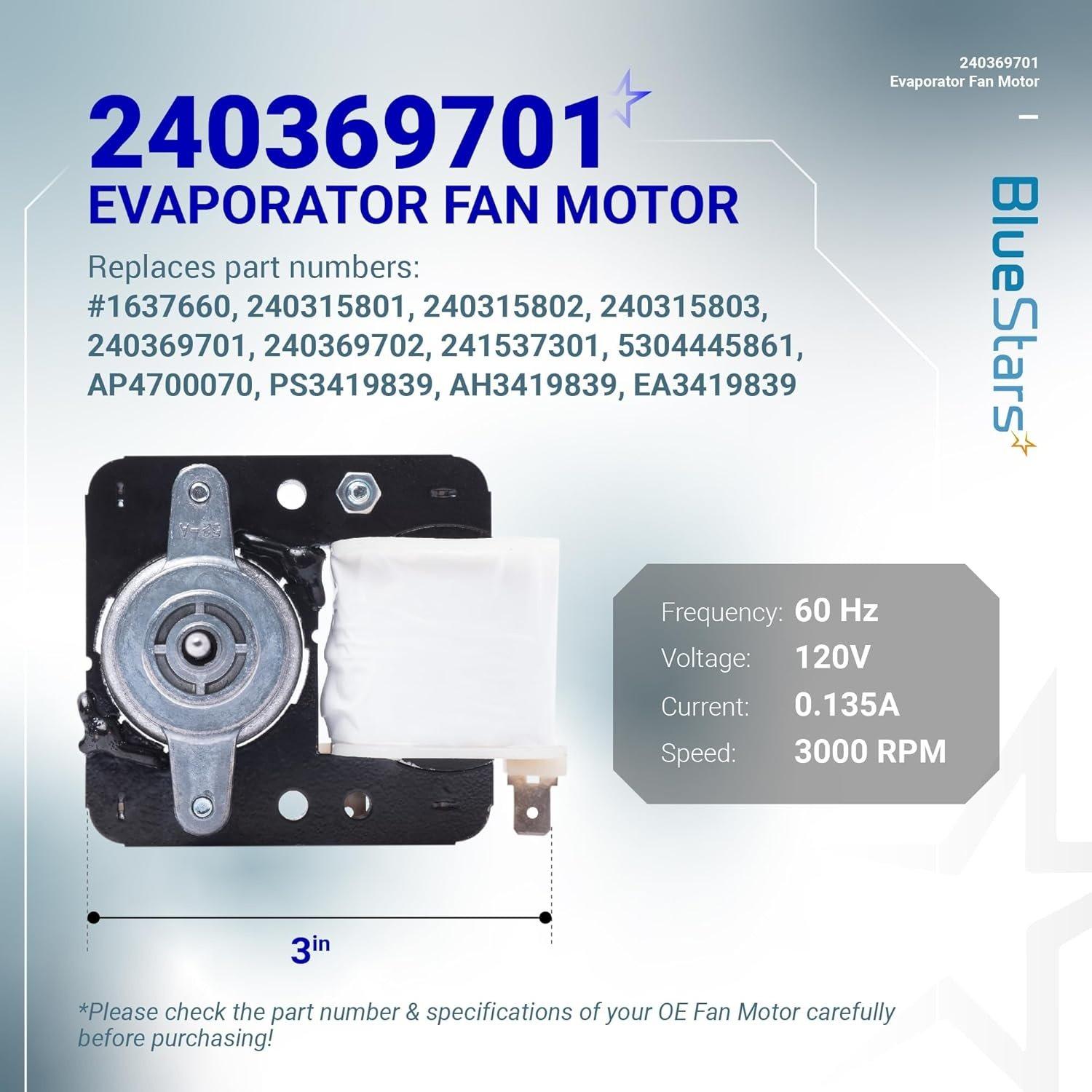 [Lifetime Warranty] 240369701 Refrigerator Evaporator Fan Motor - Compatible with Frigidaire Kenmore Electrolux Refrigerators - Replaces AP4700070 PS3419839 5303918549 image 4