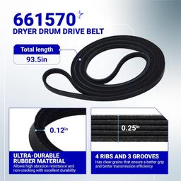 [Lifetime Warranty] 661570V 661570 & 279640 & W10837240 Dryer Drum Belt Idler Pulley and Pulley Kit - Compatible with Whirlpool Maytag Kenmore Dryers WED9200SQ0 WED5600XW0 WED9200SQ0 GEW9250PW1 thumbnail 8