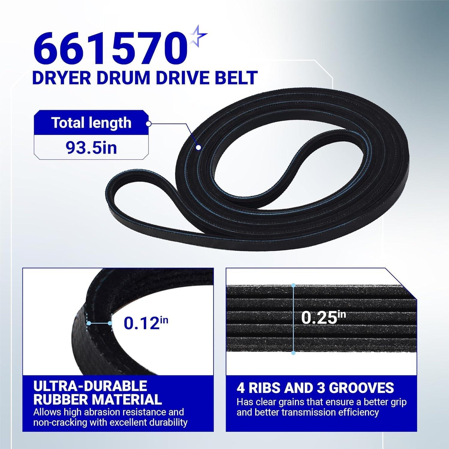 [Lifetime Warranty] 661570V 661570 & 279640 & W10837240 Dryer Drum Belt Idler Pulley and Pulley Kit - Compatible with Whirlpool Maytag Kenmore Dryers WED9200SQ0 WED5600XW0 WED9200SQ0 GEW9250PW1 image 8