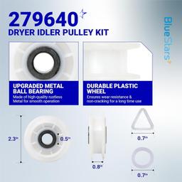 [Lifetime Warranty] 661570V 661570 & 279640 & W10837240 Dryer Drum Belt Idler Pulley and Pulley Kit - Compatible with Whirlpool Maytag Kenmore Dryers WED9200SQ0 WED5600XW0 WED9200SQ0 GEW9250PW1 thumbnail 7