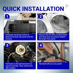 [Lifetime Warranty] 661570V 661570 & 279640 & W10837240 Dryer Drum Belt Idler Pulley and Pulley Kit - Compatible with Whirlpool Maytag Kenmore Dryers WED9200SQ0 WED5600XW0 WED9200SQ0 GEW9250PW1 thumbnail 5